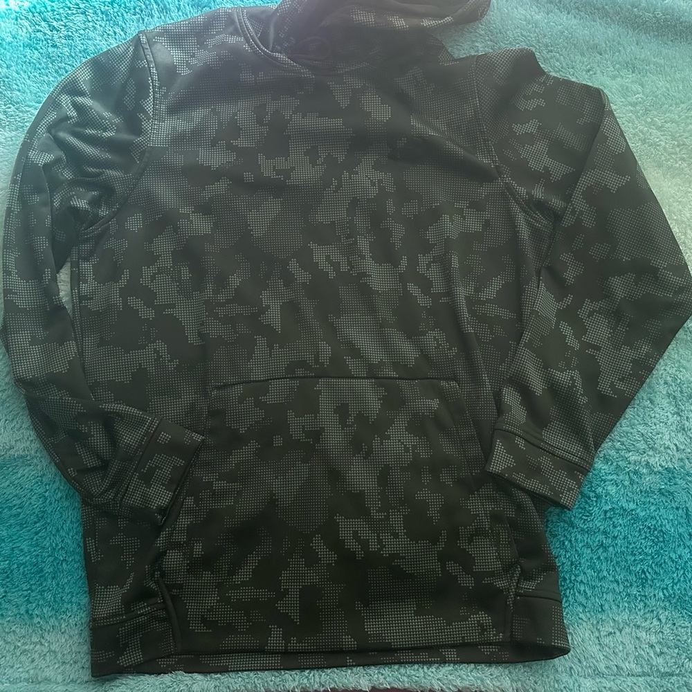 UA-Under Armour Coldgear Camo Hooded Loose Sweatshirt Size M Green Style 1321736